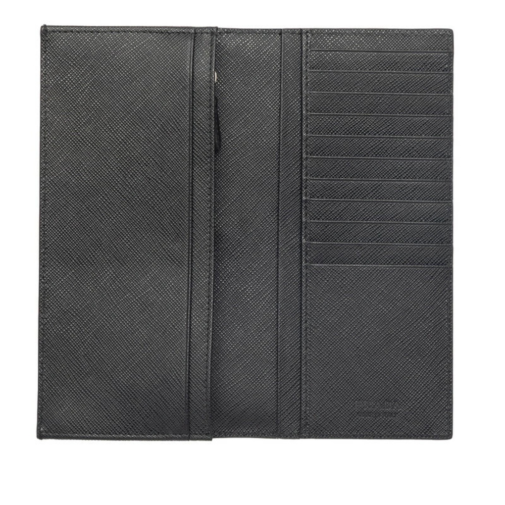 Prada Saffiano Bi fold Long Wallet Black Leather - Picture 4 of 6